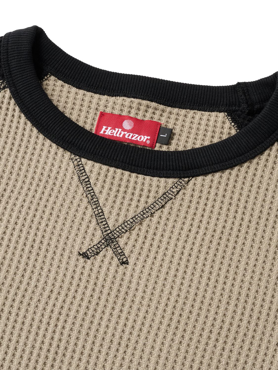 WAFFLE LS SHIRT - ( BLACK/ARMY GREEN )