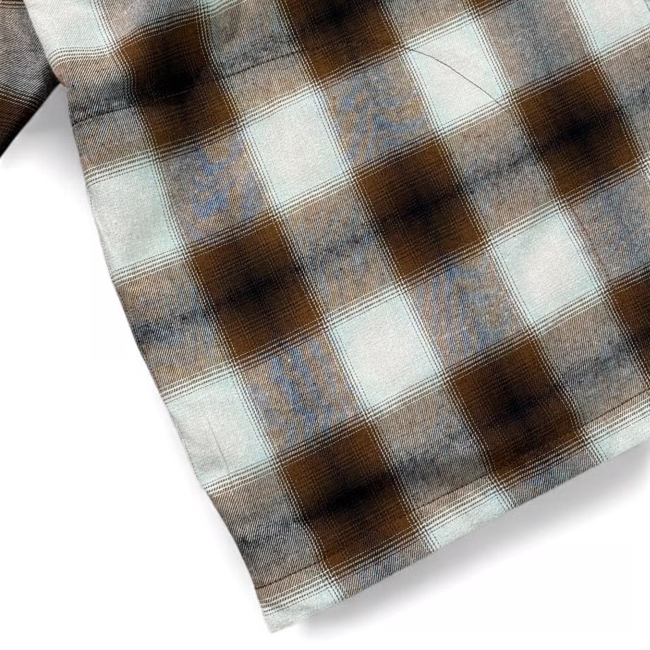 SHADOW PLAID ZIP SHIRTS JACKET ( Brown ) / ジップジャケット