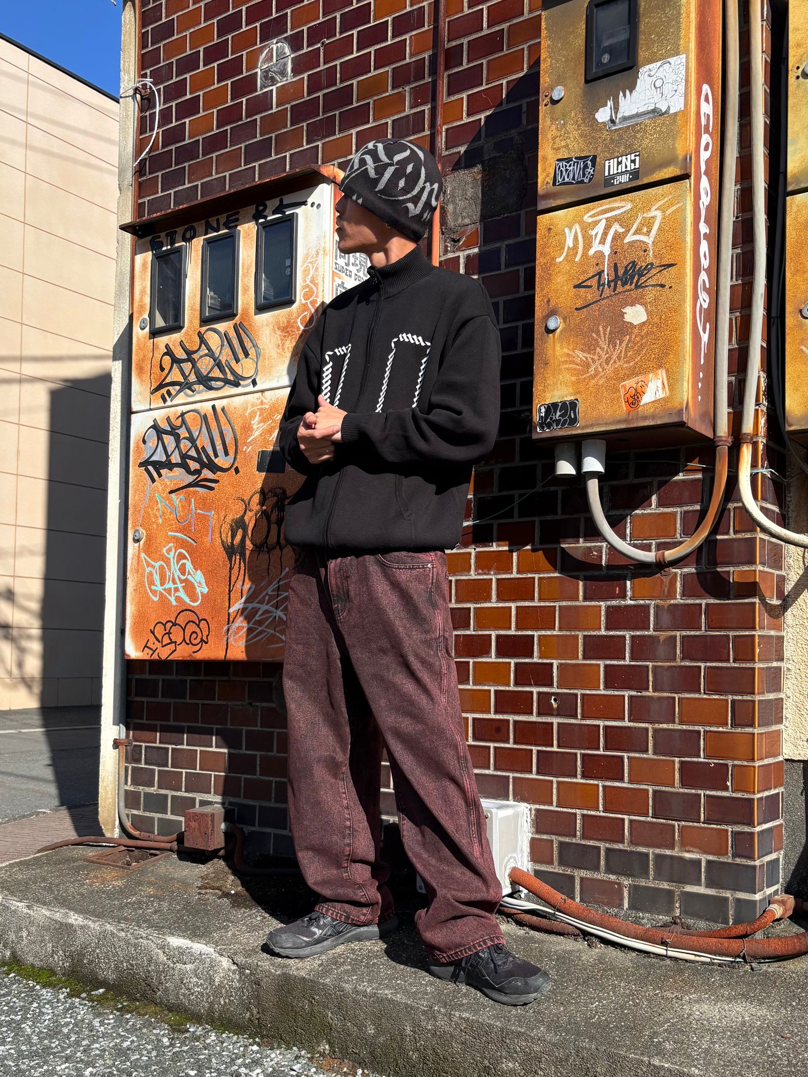 ROPE ZIP SWEATER HELLRAZOR®︎ MOZYSKEY COLLECTION  GRAY / ジップセーター