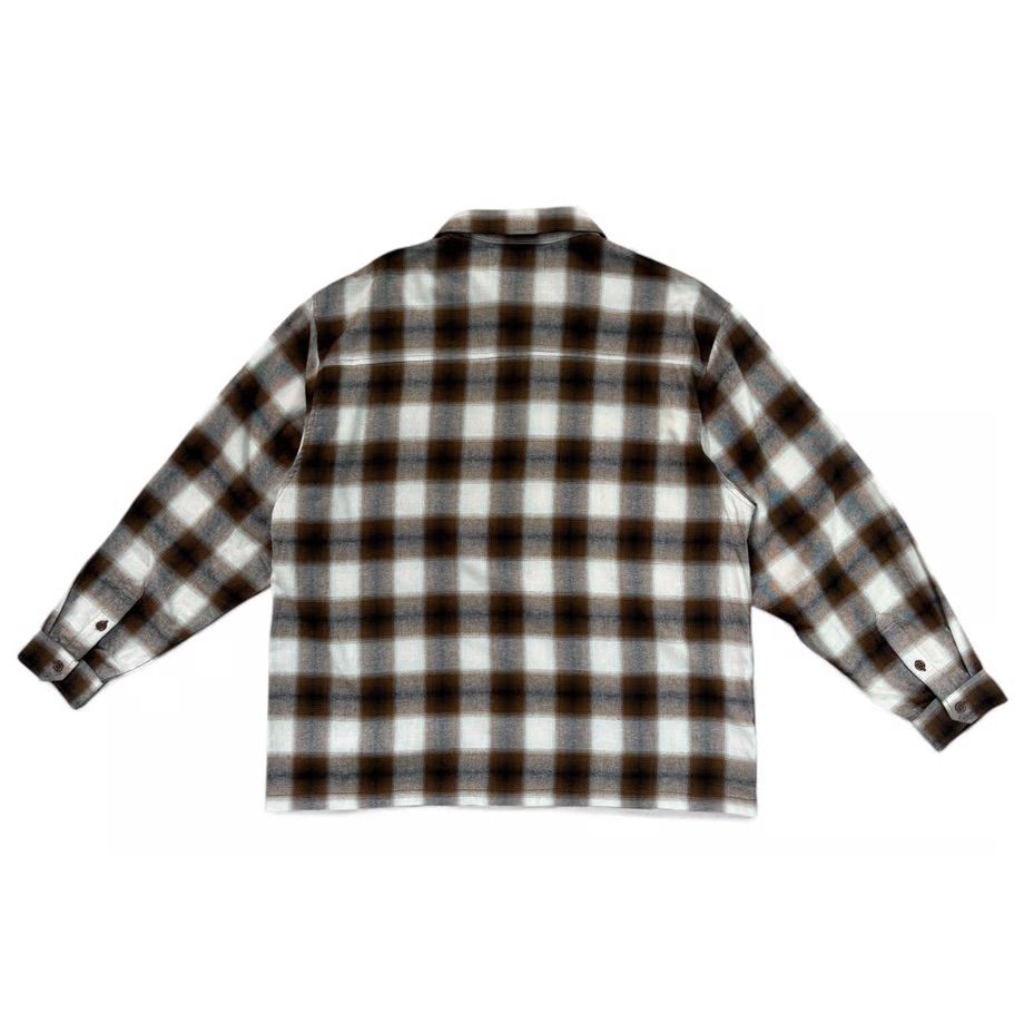 SHADOW PLAID ZIP SHIRTS JACKET ( Brown ) / ジップジャケット