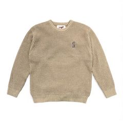 坩堝 Rutsubo OG CREWNECK WAFFLE KNIT / SAND / ニット