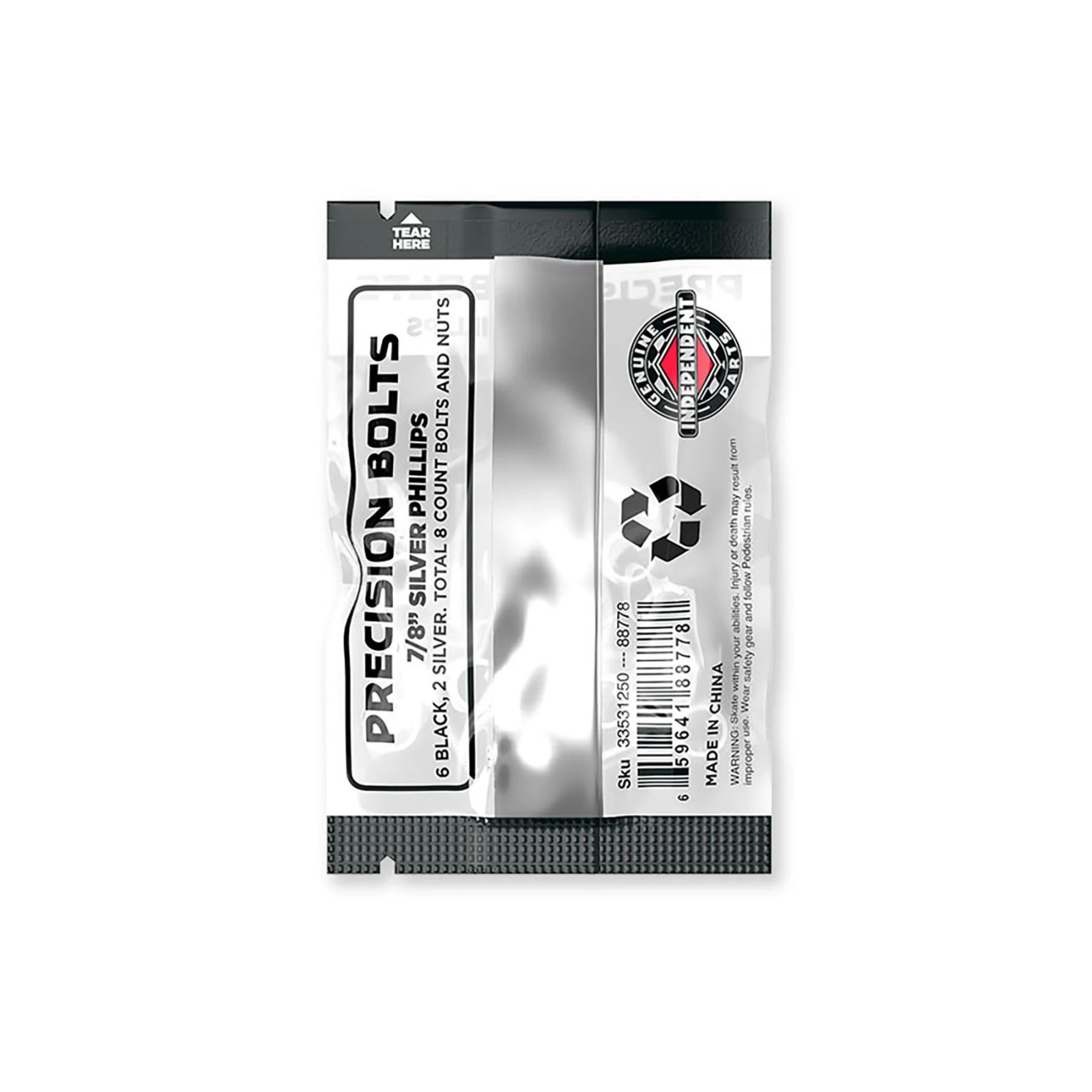 GENUINE PARTS 7/8" PHILLIPS HARDWARE BK/SLV | 7/8インチ プラス | ブラック/シルバー | ハードウェア (ナット+ボルト)