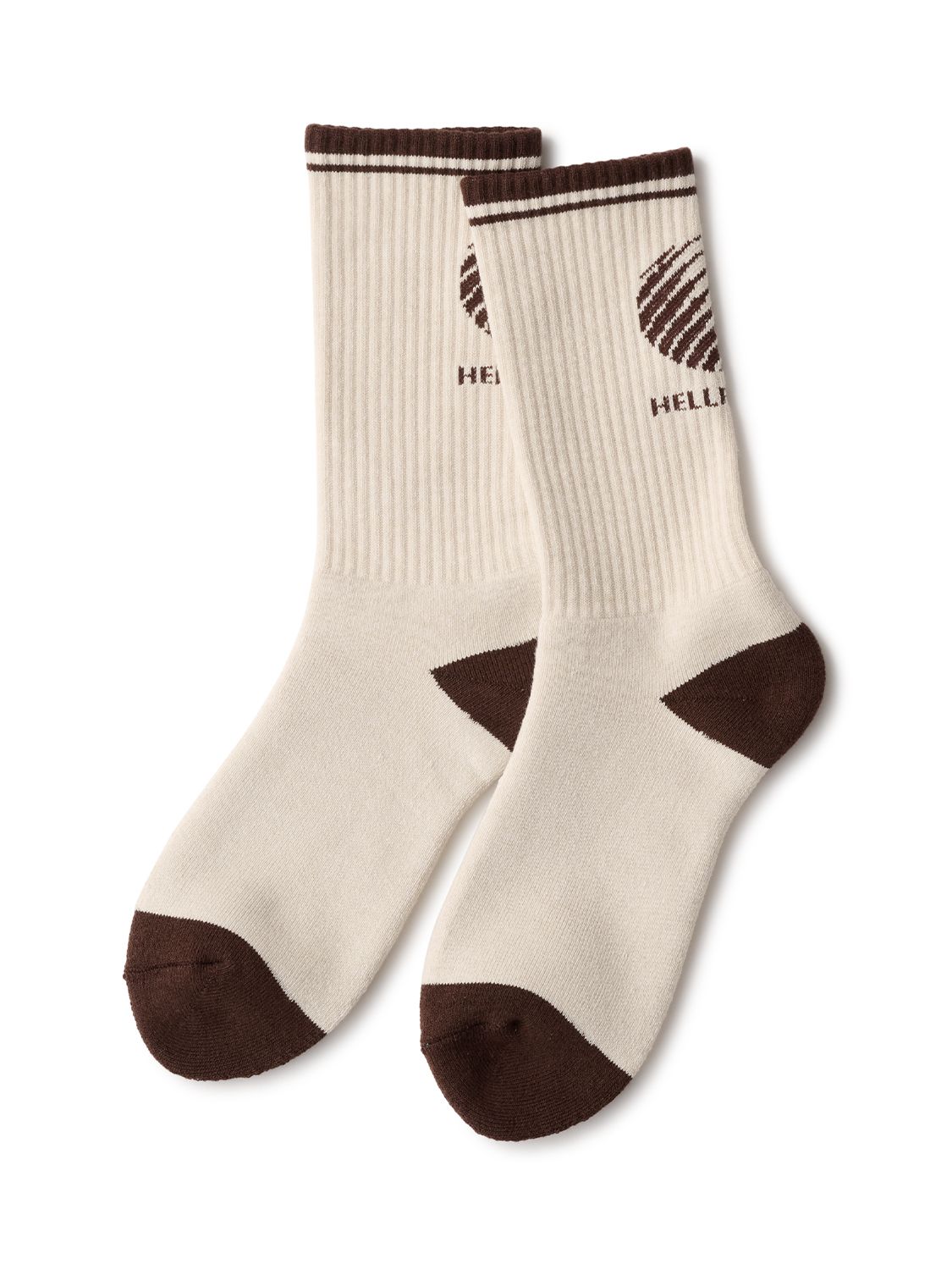 LOGO SOX 26AW IVORY/BROWN / ソックス