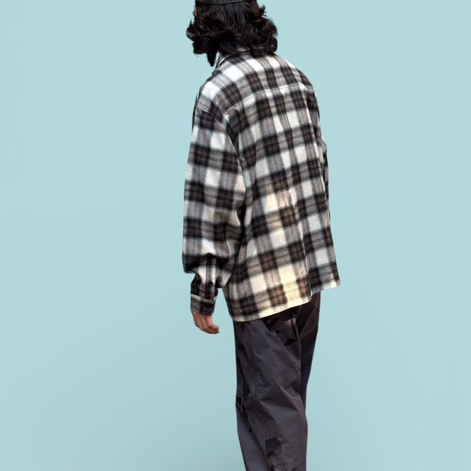 SHADOW PLAID ZIP SHIRTS JACKET ( BLACK ) / ジップジャケット