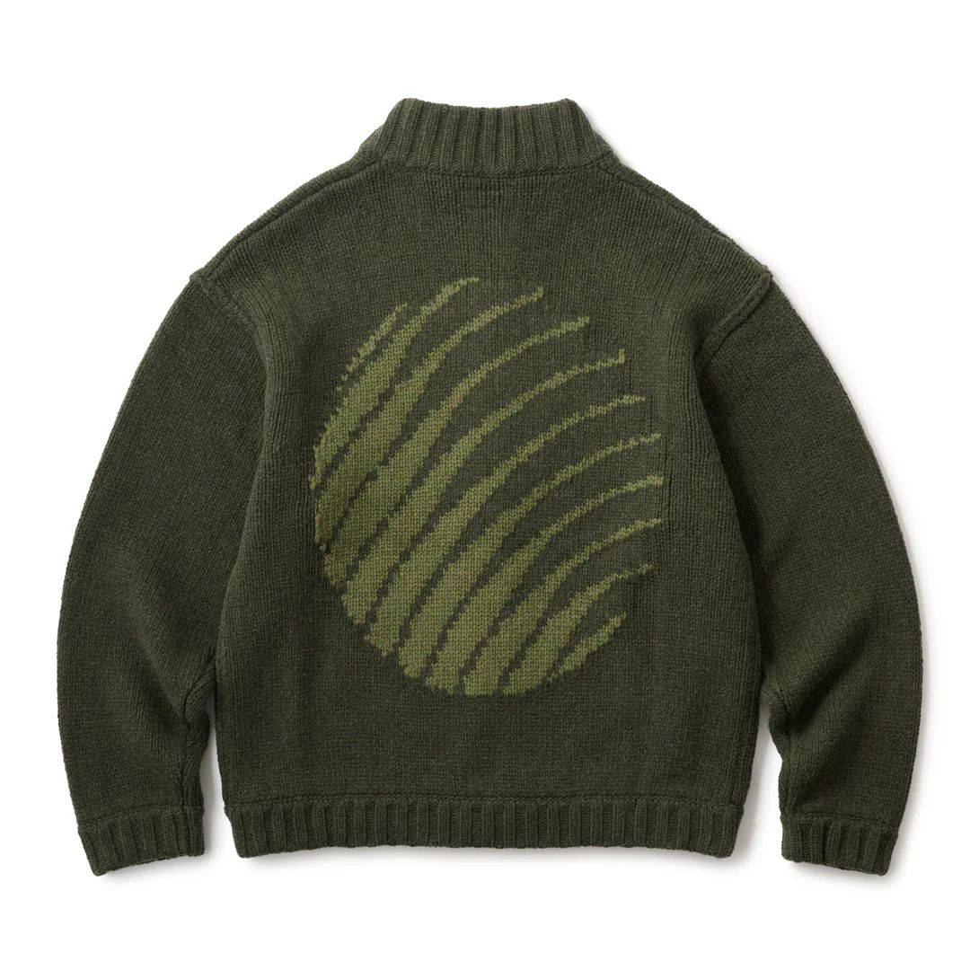Hellrazor LOGO FULL ZIP KNIT - GREEN