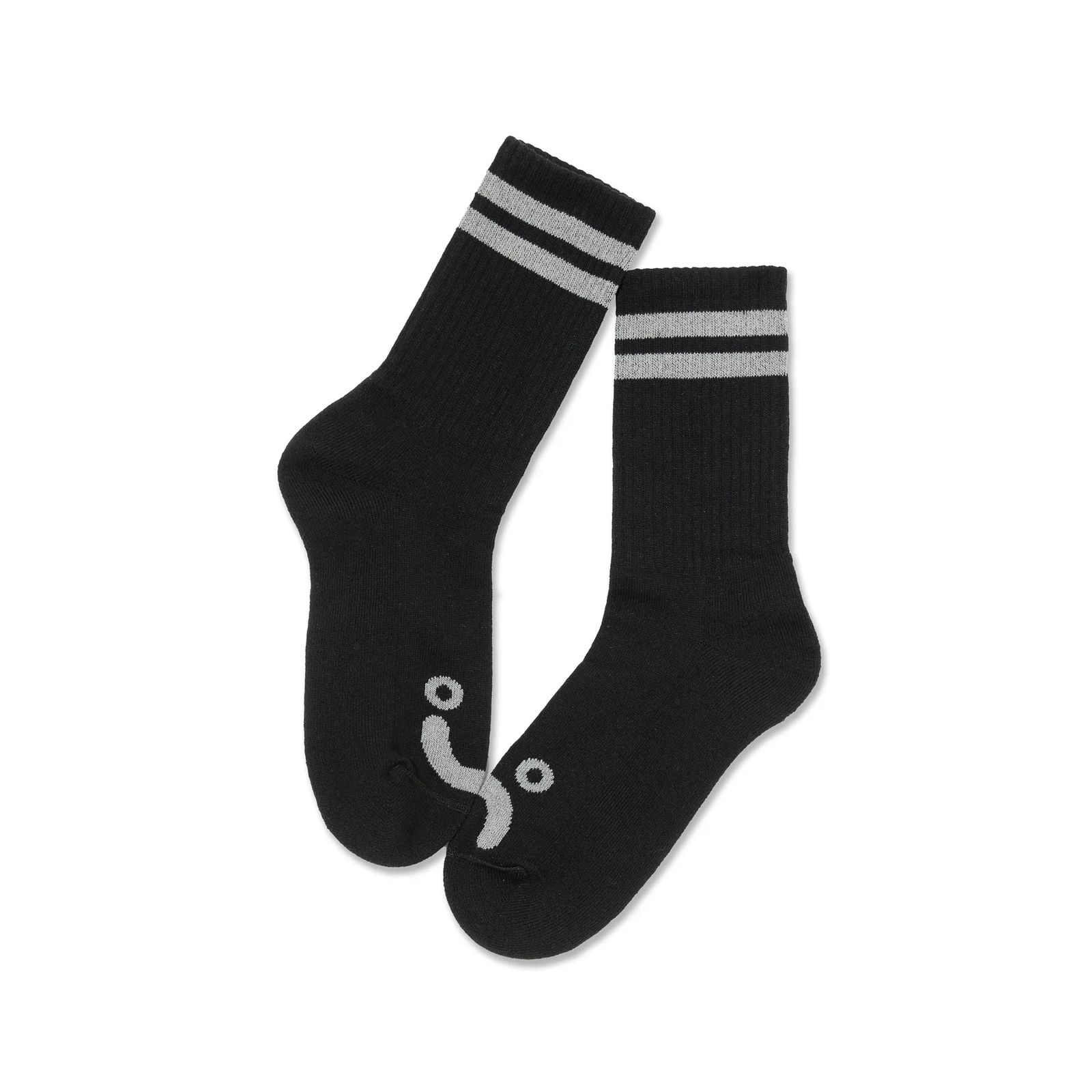 Polar skate co. Rib Socks | Happy Sad - Black / Heather Grey / ソックス