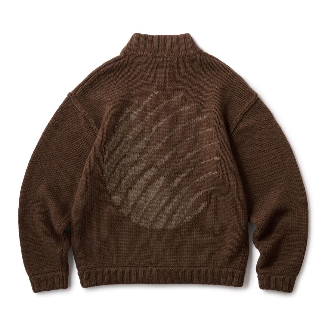 Hellrazor LOGO FULL ZIP KNIT - BROWN / ニット