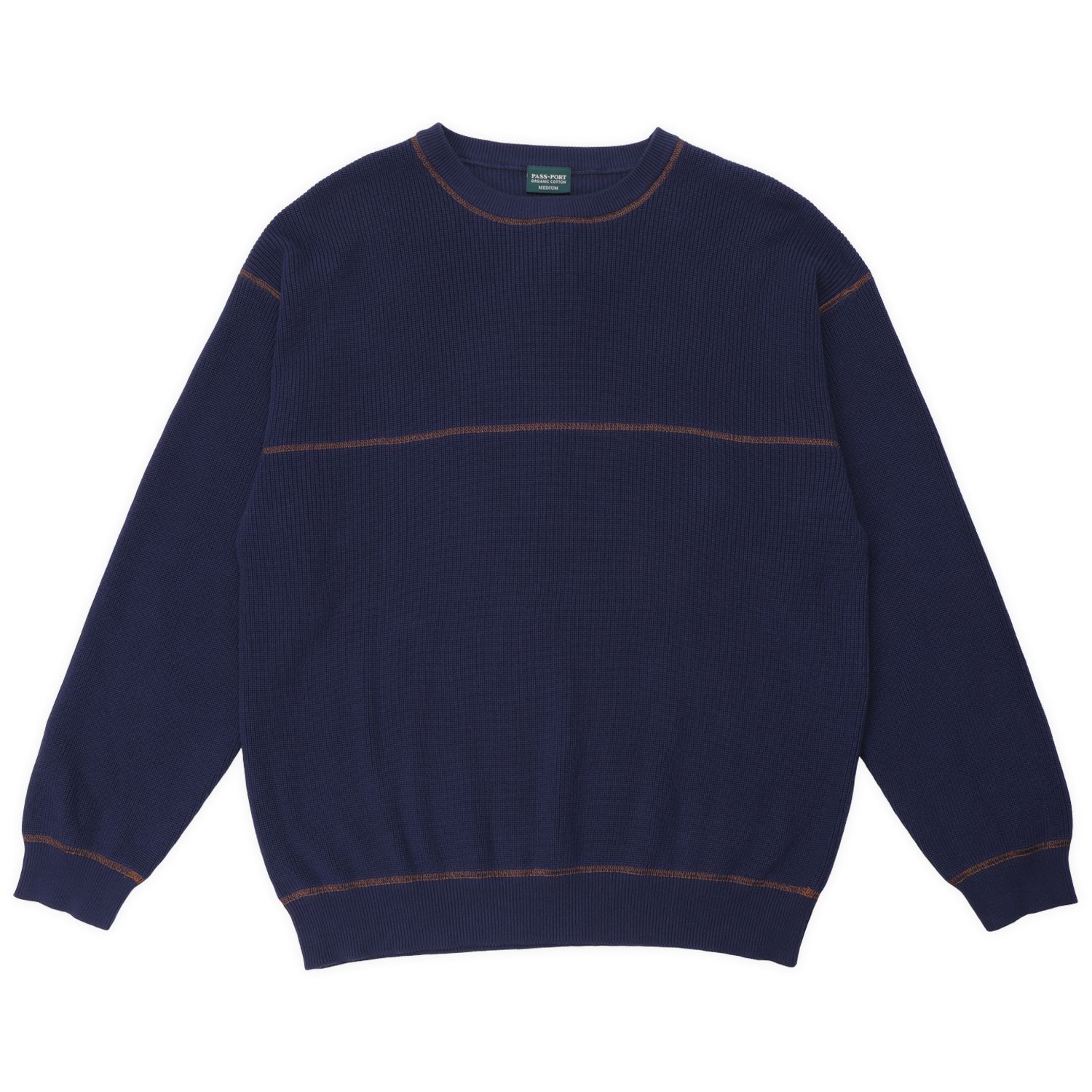 Overlocked Organic Knit Sweater Navy / セーター