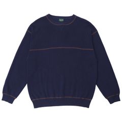 Overlocked Organic Knit Sweater Navy / セーター