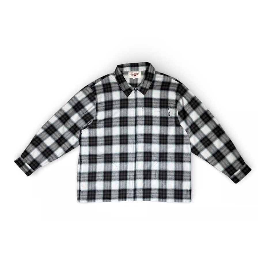 SHADOW PLAID ZIP SHIRTS JACKET ( BLACK ) / ジップジャケット