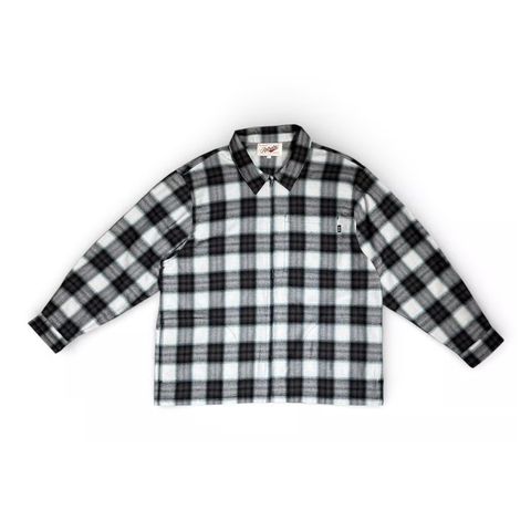 SHADOW PLAID ZIP SHIRTS JACKET ( BLACK ) / ジップジャケット