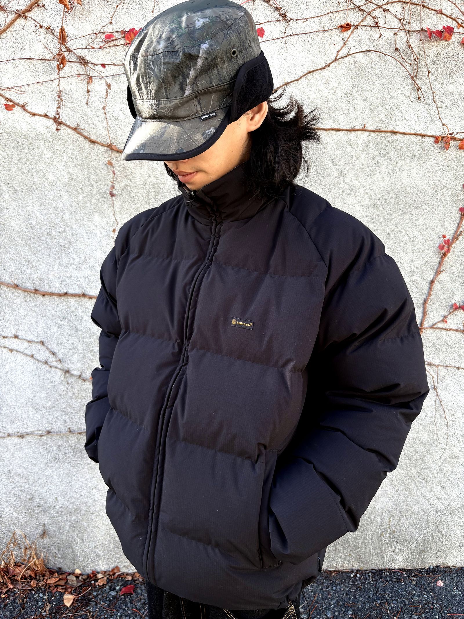 RIPSTOP REVERSIBLE DOWN JACKET (BLACK / REAL TREE CAMO) / リバーシブル ダウンジャケット