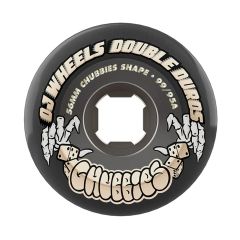 56mm DOUBLE DURO TRANS BLACK CHUBBIES 99A/95A SKATEBOARD WHEELS | Black