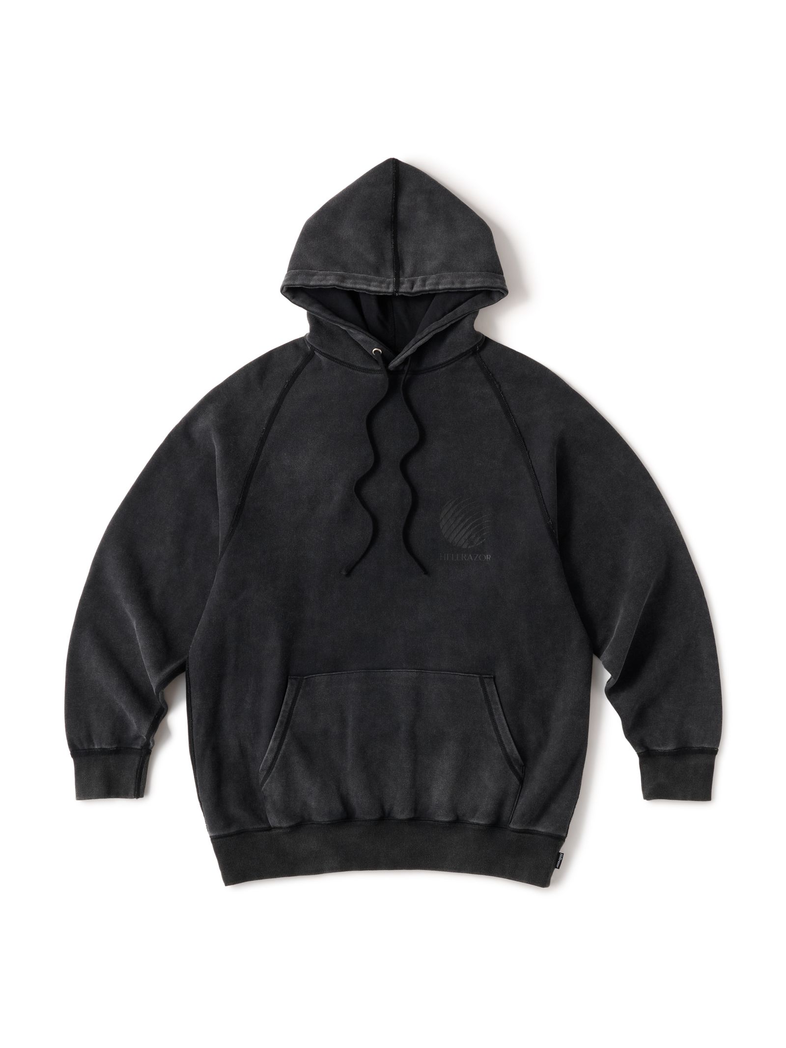 LOGO GARMENT DYE HOODIE - BLACK DYE / パーカー フーディー