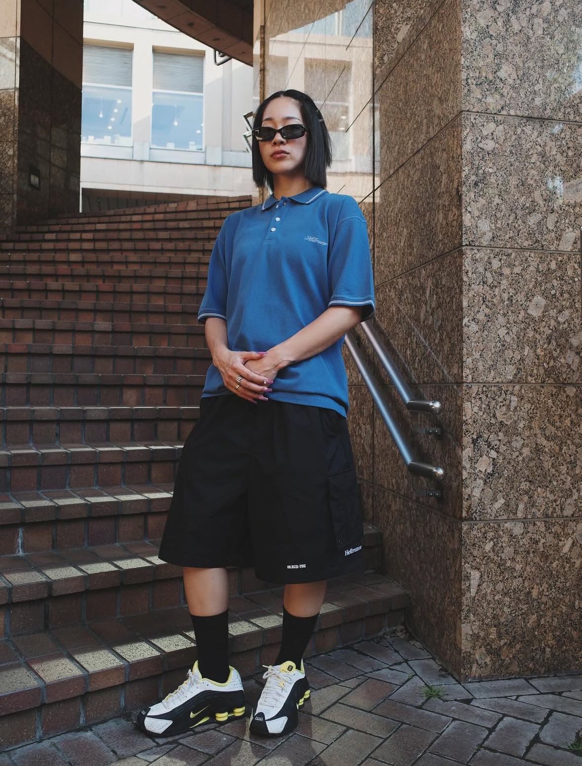 SCRIPT LOGO POLO SHIRT - JADE BLUE / ポロシャツ