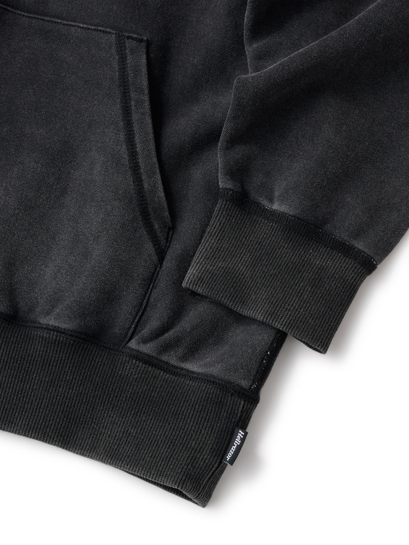 LOGO GARMENT DYE HOODIE - BLACK DYE / パーカー フーディー