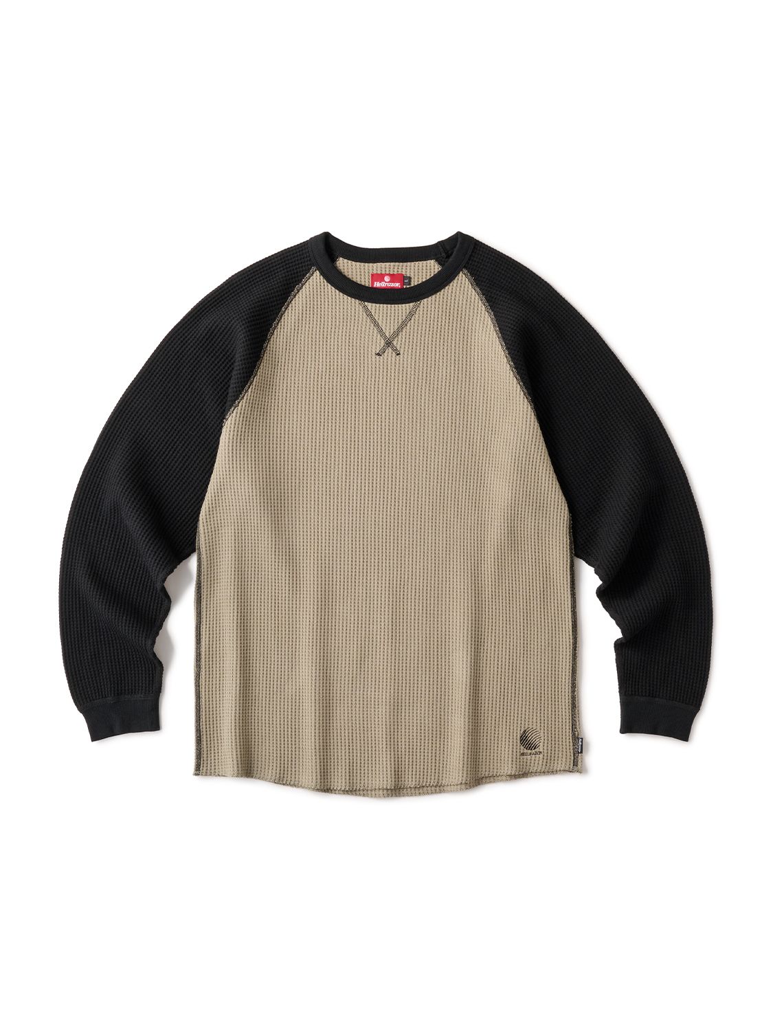 WAFFLE LS SHIRT - ( BLACK/ARMY GREEN )