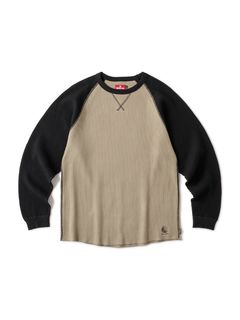 WAFFLE LS SHIRT - ( BLACK/ARMY GREEN )