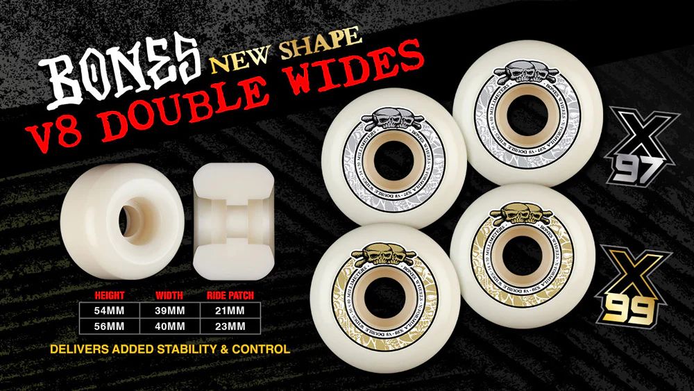 56mm X-FORMULA V8 DOUBLE WIDES 99A SKATEBOARD WHEELS / スケボー ウィール