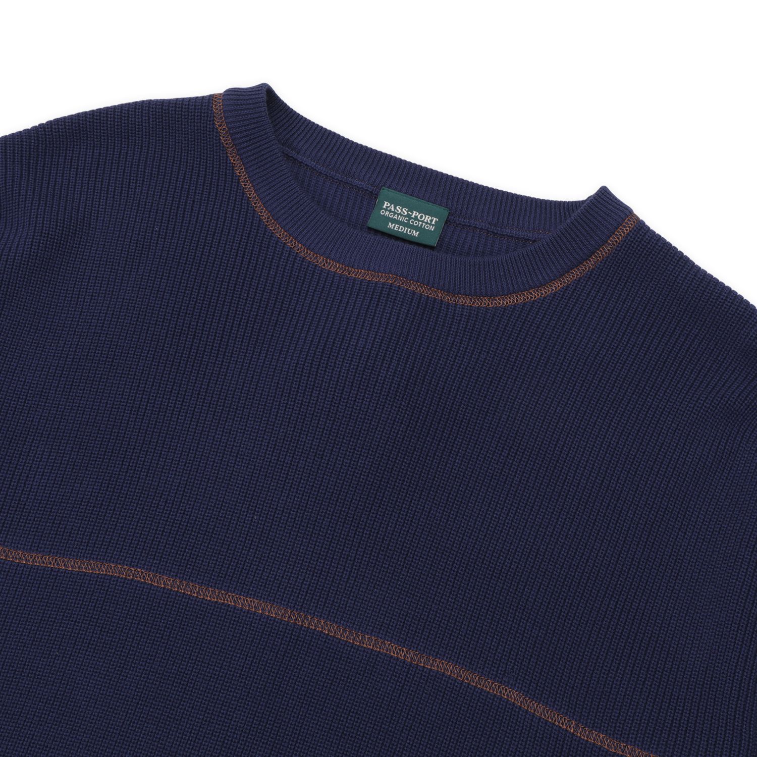 Overlocked Organic Knit Sweater Navy / セーター