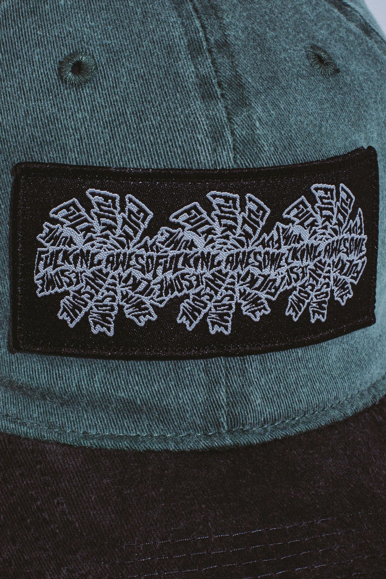 FUCKING AWESOME Three Spiral Edge Stitch Six Panel Hat Grey / Olive / キャップ