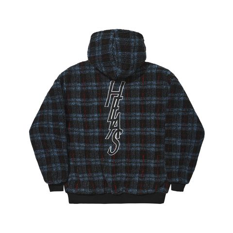 OCARO REVERSIBLE CHECKERED FULL ZIP JACKET NAVY/BLACK / リバーシブルジップジャケット