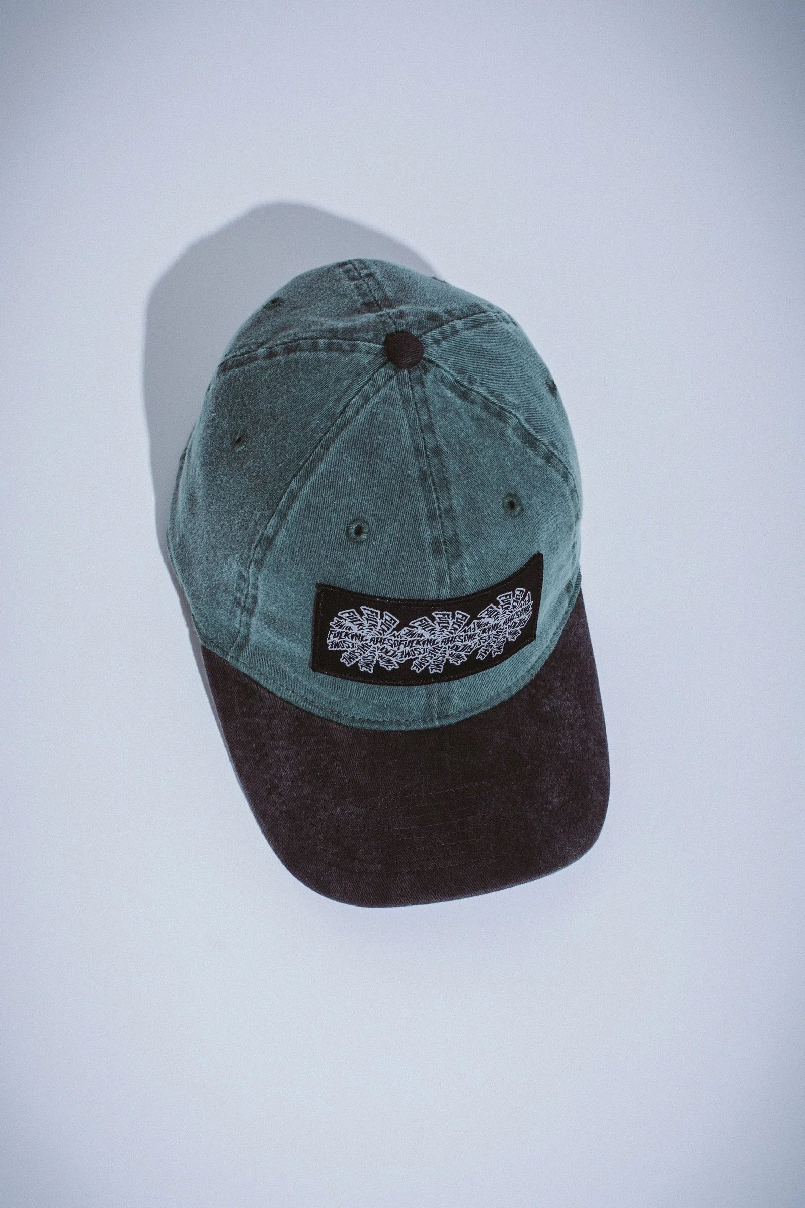 FUCKING AWESOME Three Spiral Edge Stitch Six Panel Hat Grey / Olive / キャップ