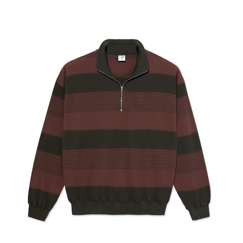 HALF ZIP LS SHIRT PIQUE DIRTY BLACK/BROWNSTONE / ジップ