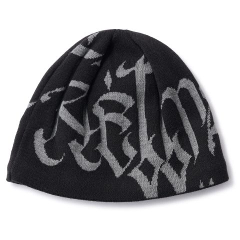 LETTER BEANIE - BLACK HELLRAZOR®︎ MOZYSKEY COLLECTION  / ビーニー ニット
