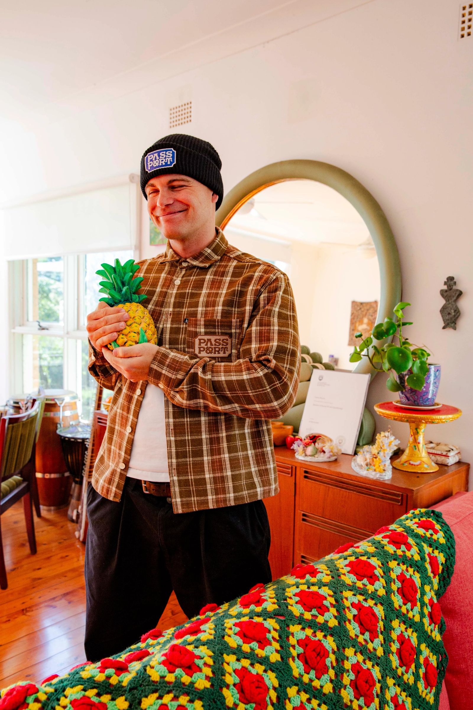 Yearbook Logo Workers Flannel - Caramel - / ネルシャツ