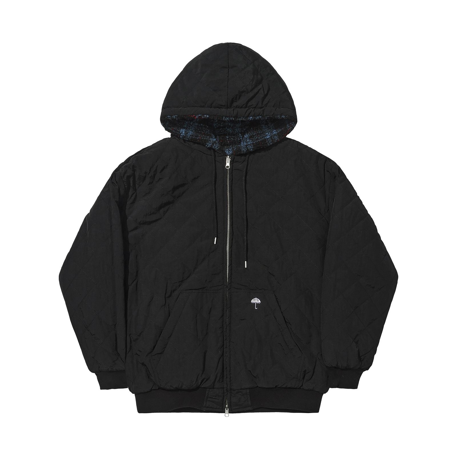 OCARO REVERSIBLE CHECKERED FULL ZIP JACKET NAVY/BLACK / リバーシブルジップジャケット