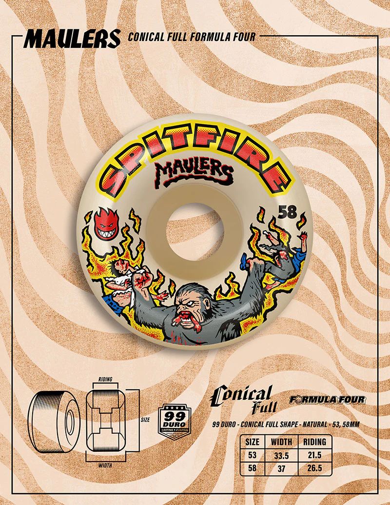 Formula Four MAULLERS RADIAL FULL | 99DU (ハード) 58mm | ホワイト