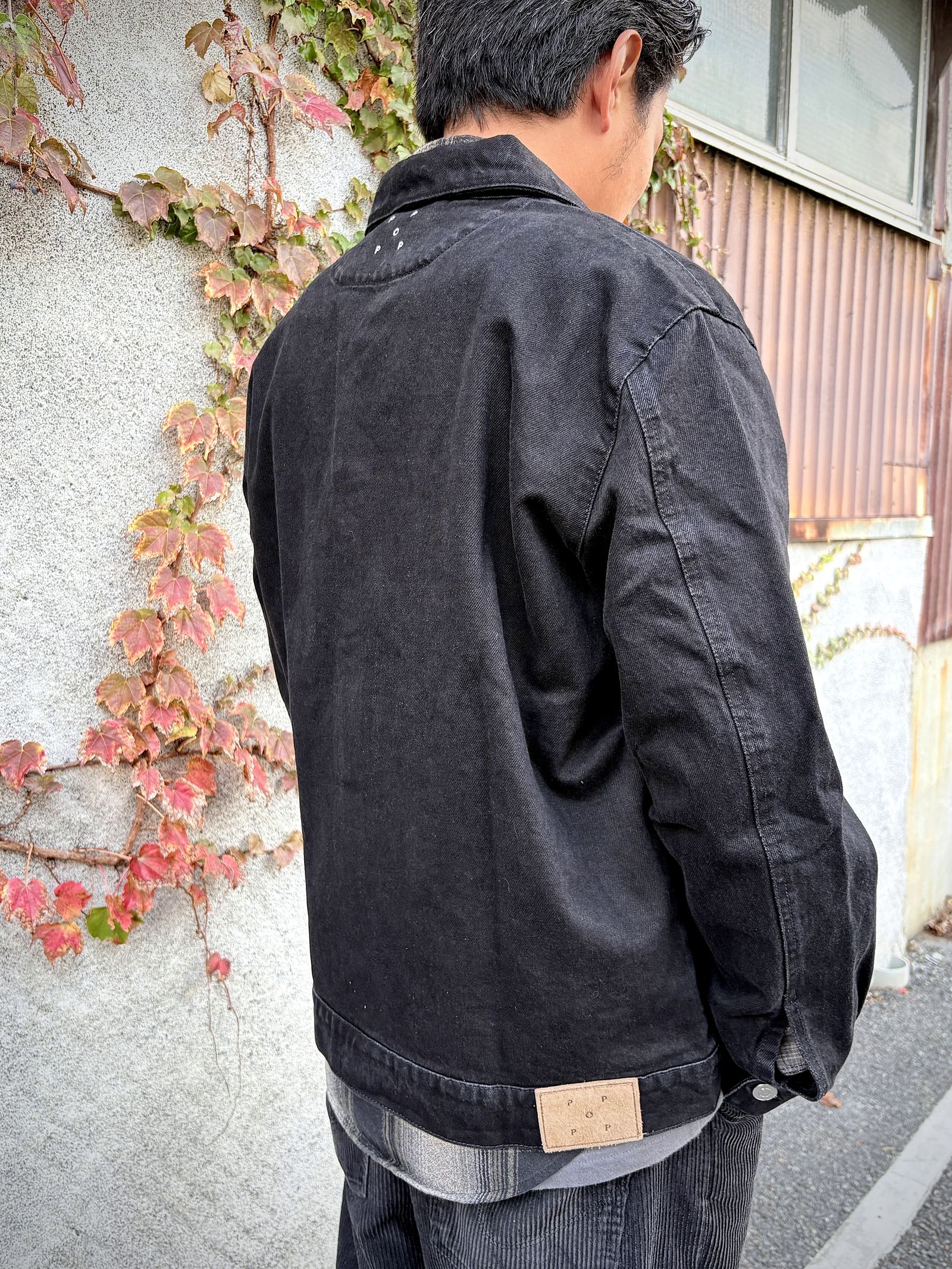 Pop Full Button Denim Jacket Black / デニムジャケット