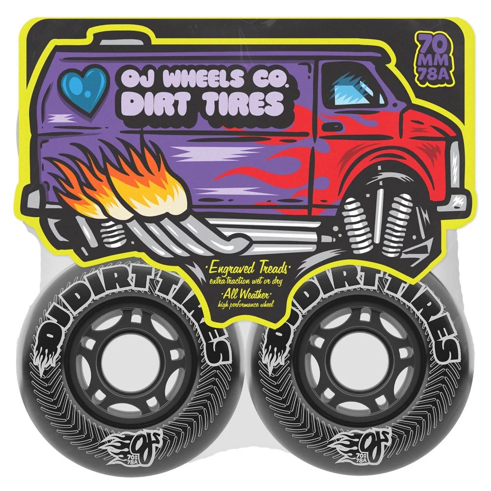 70mm VANDALS DIRT TIRES THUNDER JUICE BLACK 78A SKATEBOARD WHEELS | ブラック