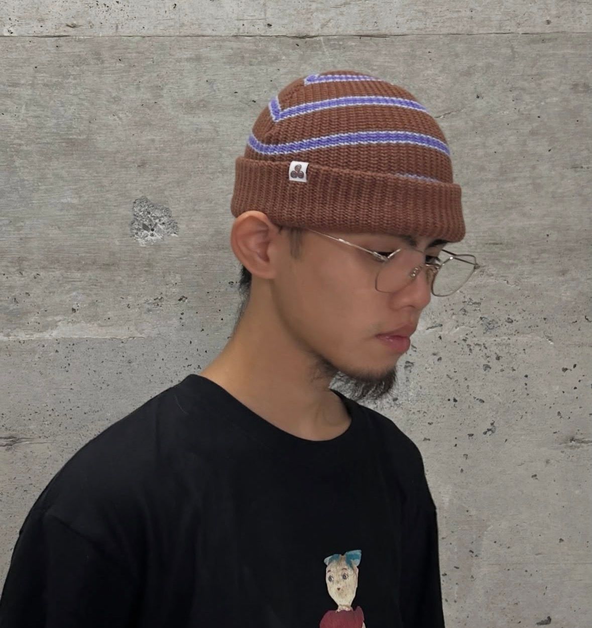Restripe Knited Cap ( Coffie ) / ニット帽 ビーニー
