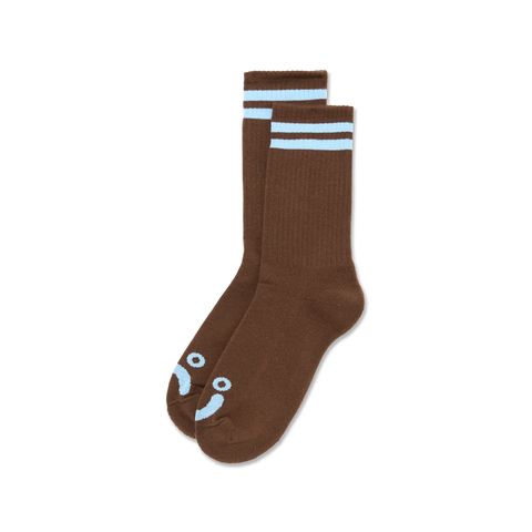 Polar skate co. Rib Socks | Happy Sad - Brown / Blue / ソックス