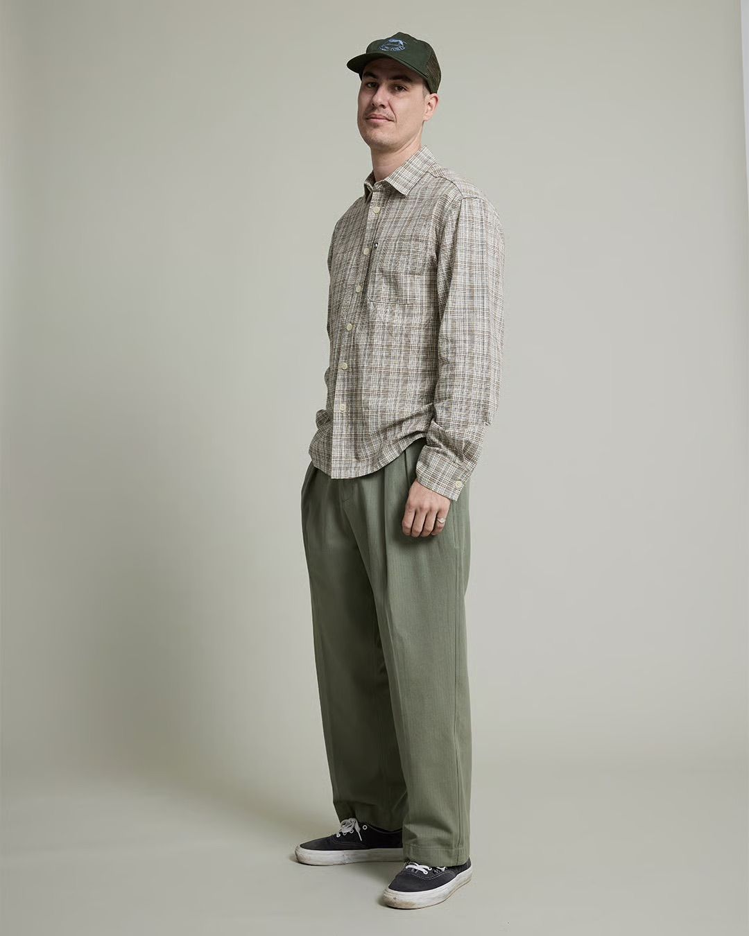 Workers Check Shirt Long-sleeve Black/Bronze / シャツ