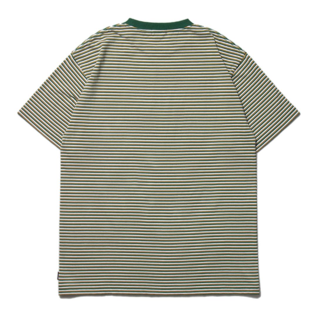 H STRIPED SHIRT / Tシャツ ( GREEN / BROWN )