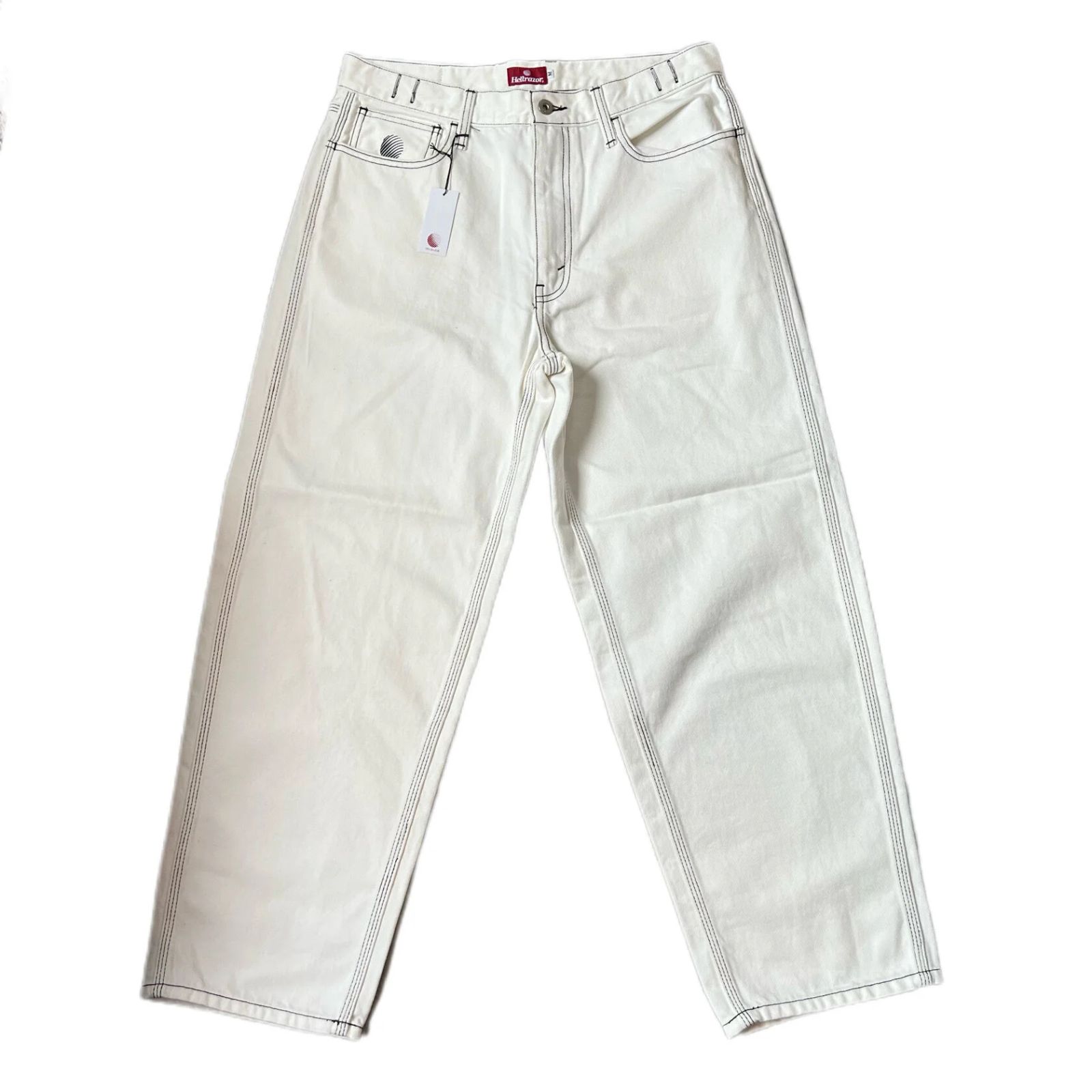 BAGGIE COLOR DENIM PANTS - WHITE / デニムパンツ