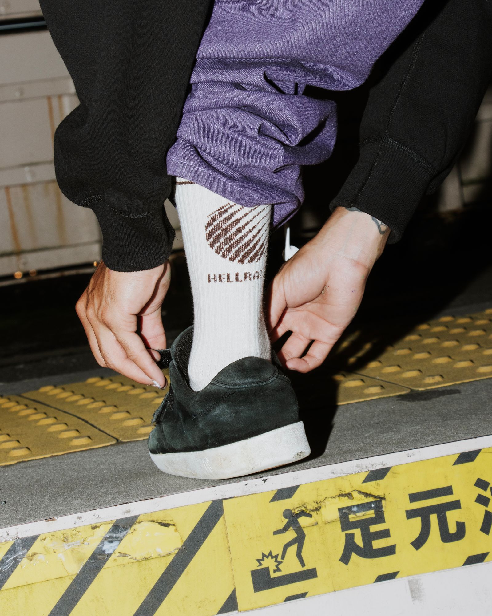 LOGO SOX 26AW IVORY/BROWN / ソックス