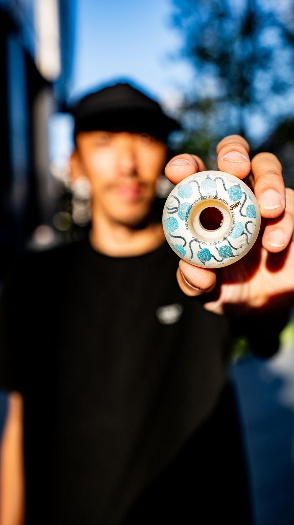 KAZUAKI YAKUSHIJIN  "GHOST" ART BY WOODBRAIN ROUND SHAPE | 101A (ハード) 53mm | ホワイト