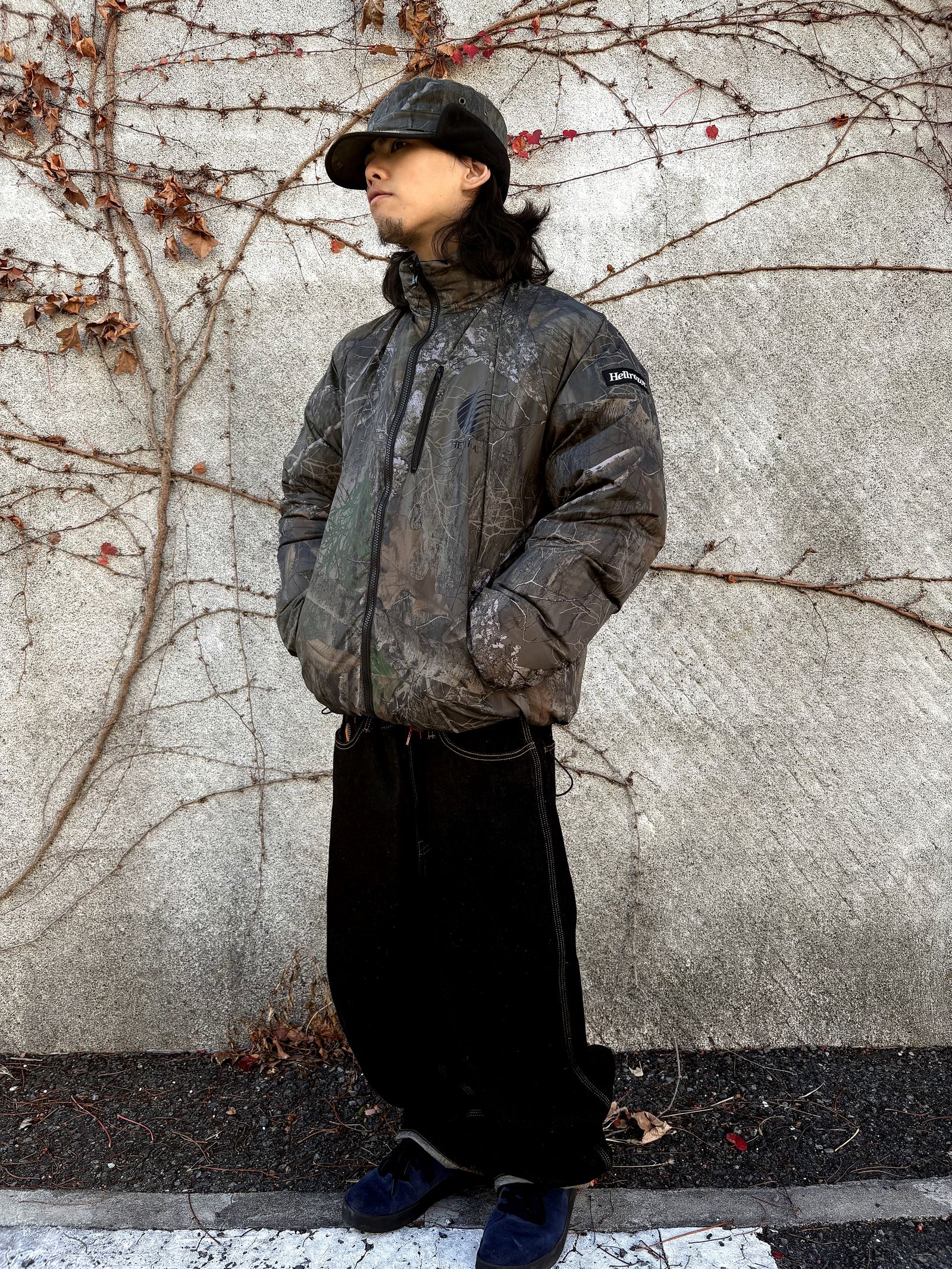 RIPSTOP REVERSIBLE DOWN JACKET (BLACK / REAL TREE CAMO) / リバーシブル ダウンジャケット