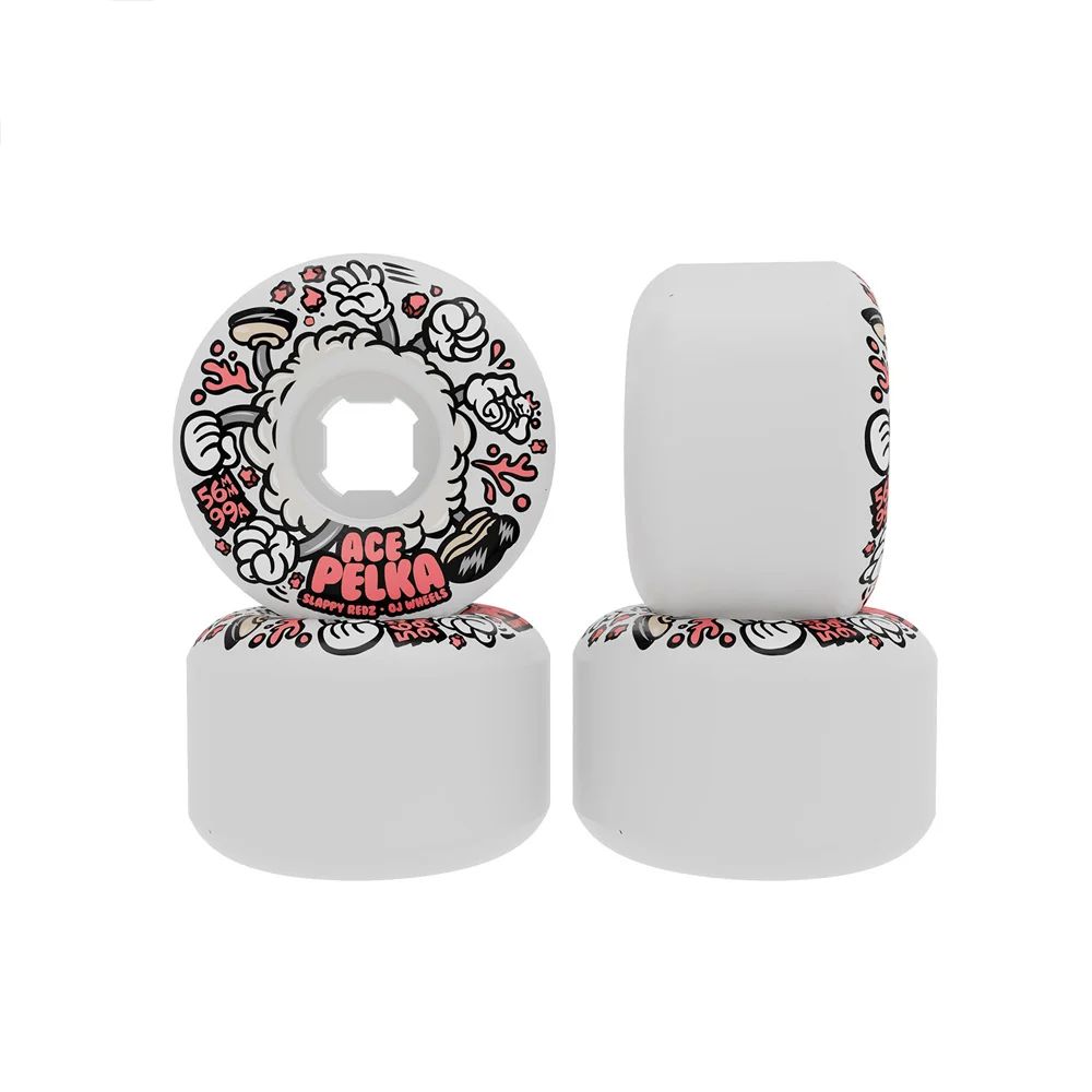 56mm ACE PELKA SLAPPY REDZ 2 ELITE CHUBBIES WHITE 99A SKATEBOARD WHEELS | | ホワイト