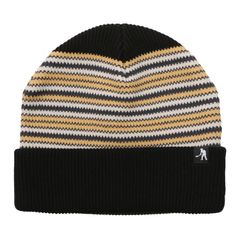 Striped Organic Knit Beanie Black / ビーニー