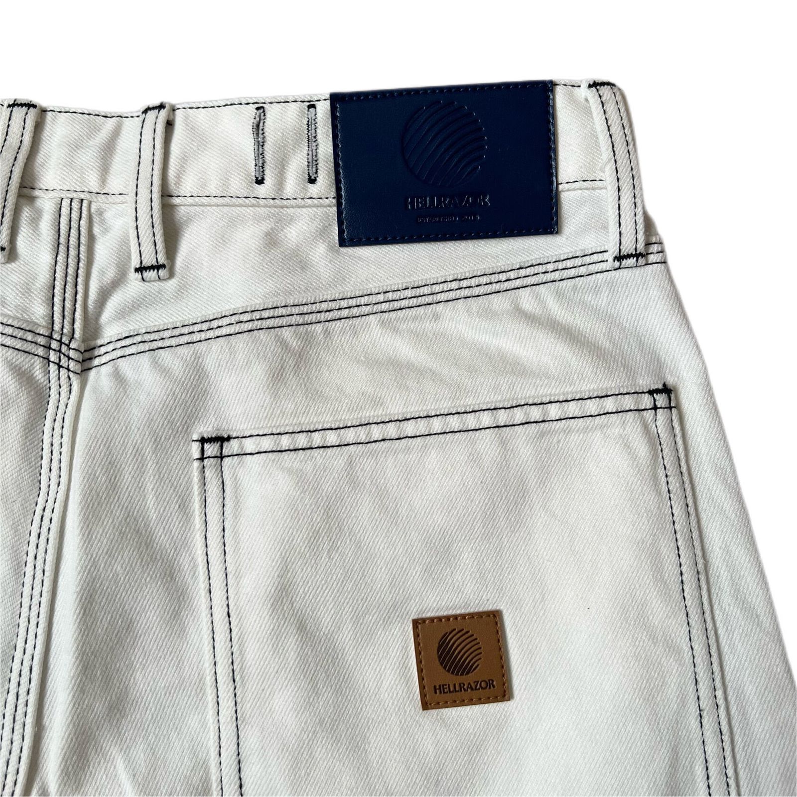BAGGIE COLOR DENIM PANTS - WHITE / デニムパンツ