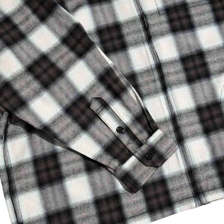 SHADOW PLAID ZIP SHIRTS JACKET ( BLACK ) / ジップジャケット