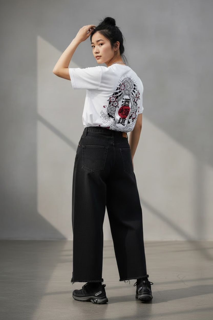 酒極道 S/S T-SHIRTS ( 画工遊鷹 ) YUTAKA × RUTSUBO “SAKE GOKUDO” TEE ( White ) / Tシャツ