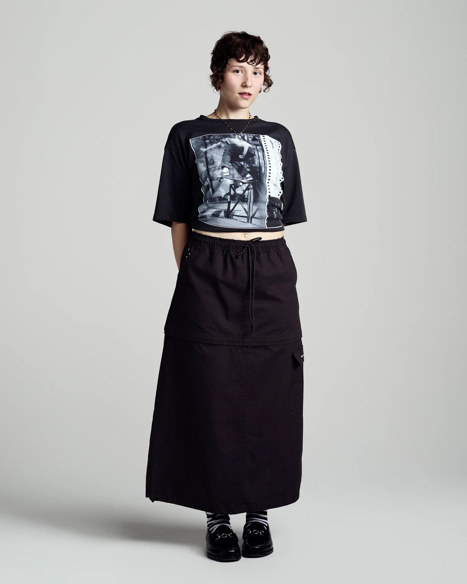 POP Sophie Zip Off Skirt Anthracite / ジップアップ スカート
