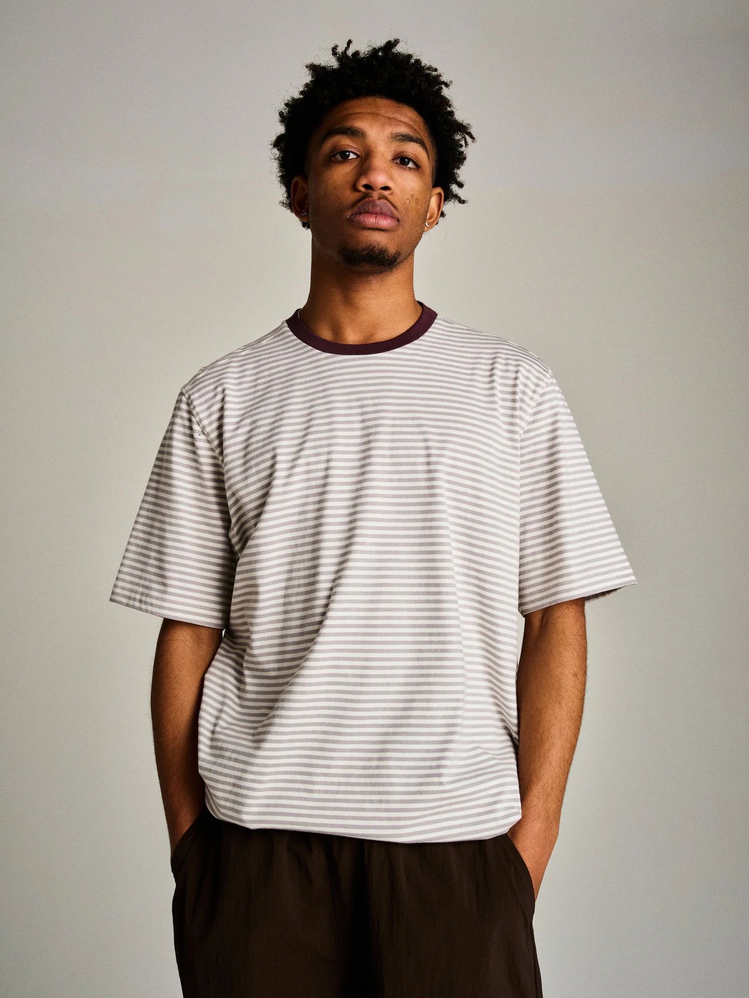 Pop Striped Logo T-Shirt Quarry / Tシャツ