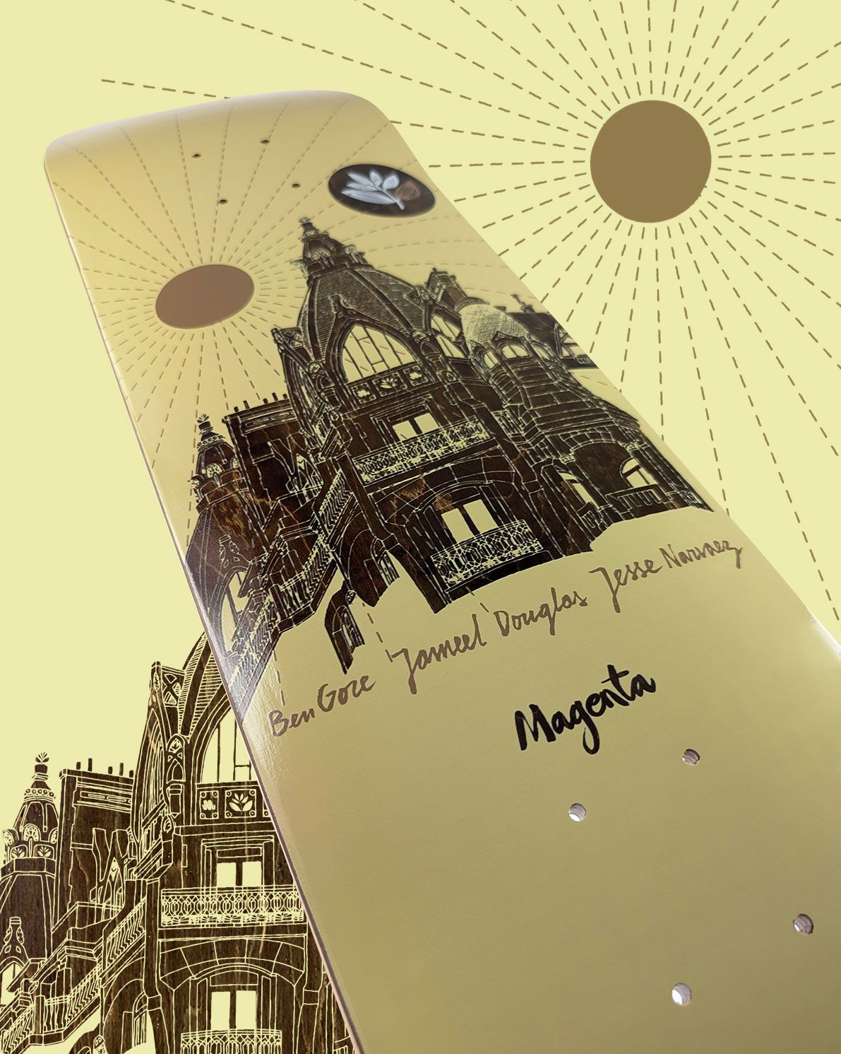 【真作保証、特価】リトグラフ　マイケル　ケルベラ、百貨店シ−ル MAGENTA SKATEBOARDS - JAMEEL DOUGLAS & JESSE NAVAREZ ROOFTOP 8.0